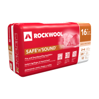 Rockwool Safe and Sound mineral wool insulation. Formerly Roxul Safe'n'Sound